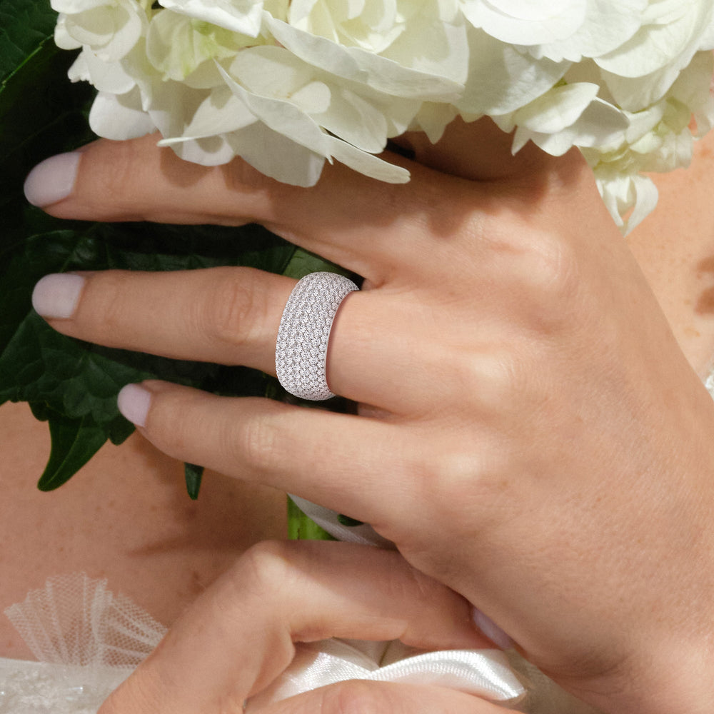 The Windsor Slim Eternity Ring with Platinum / Lab / 5 Cut Diamond in 14KT Platinum / Lab / 5 view 3
