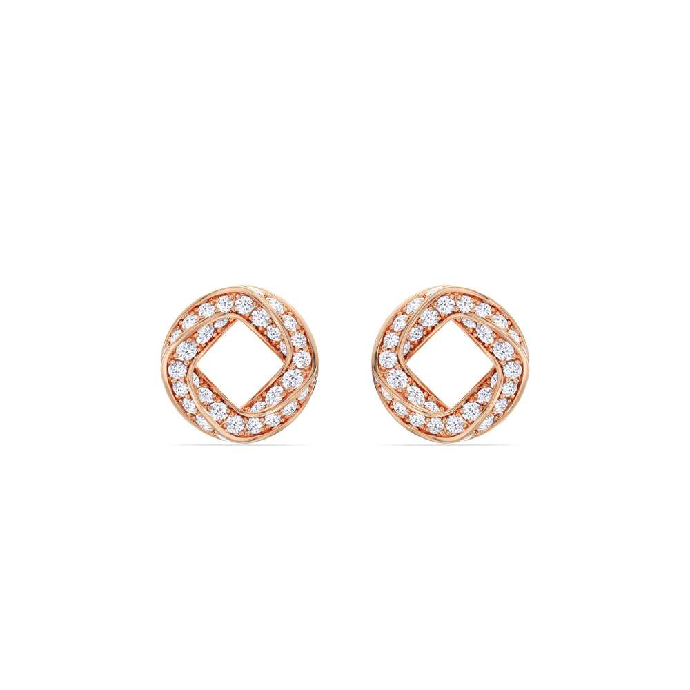 The Bond Studs with 18KT Rose Gold / Lab / 5/8 Cut Diamond in 14KT Rose Gold / Lab / 5/8 view 5
