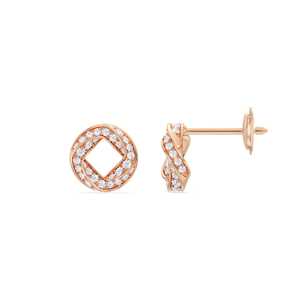The Bond Studs with 18KT Rose Gold / Lab / 5/8 Cut Diamond in 14KT Rose Gold / Lab / 5/8 view 6
