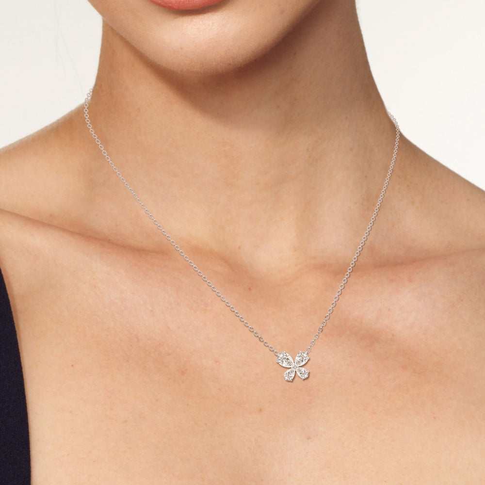 Clover Pendant with 14KT Rose Gold / Lab / 1 1/4 Cut Diamond in 14KT Rose Gold / Lab / 1 1/4 view 4
