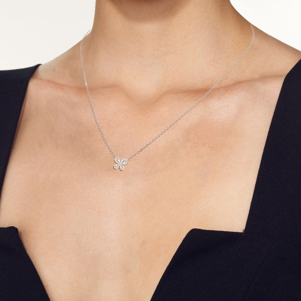 Clover Pendant with 14KT White Gold / Lab / 1 1/4 Cut Diamond in 14KT White Gold / Lab / 1 1/4 view 5
