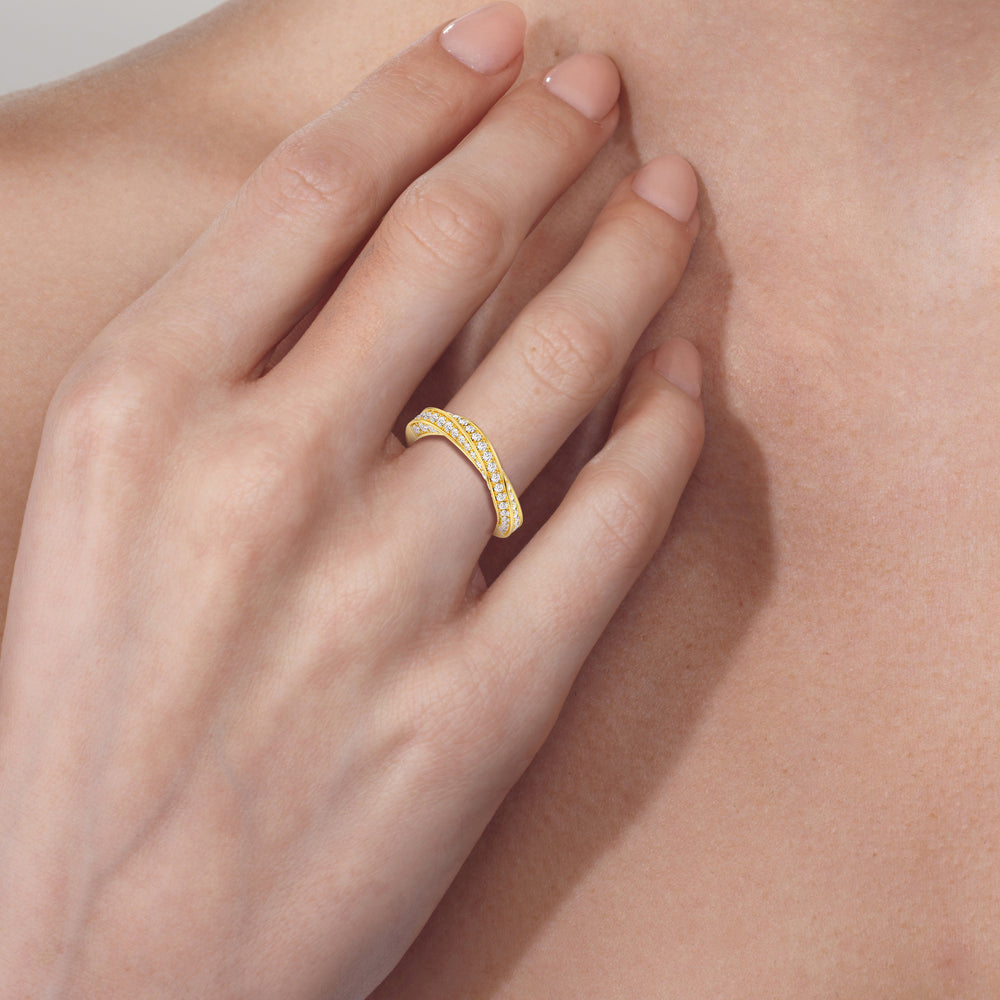 The Bond Anniversary Ring with 18KT Rose Gold / Lab / 2 Cut Diamond in 14KT Rose Gold / Lab / 2 view 4
