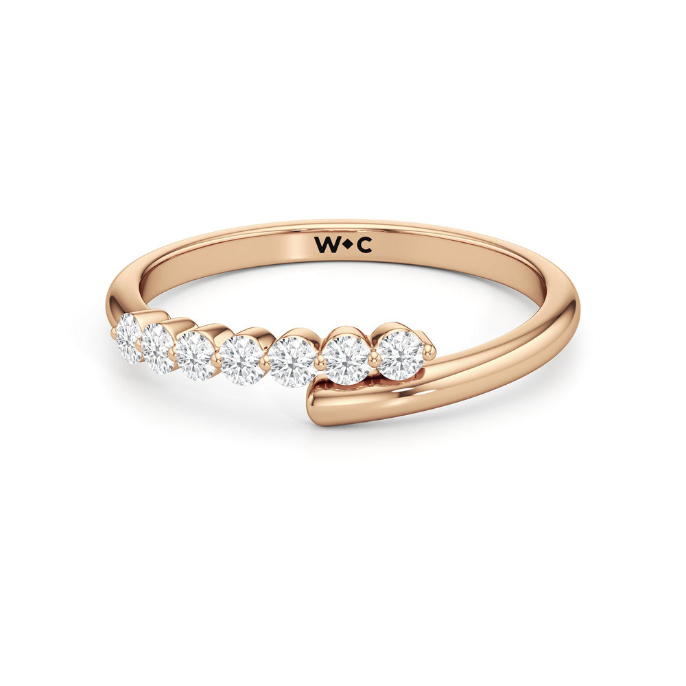 Slim Bypass Diamond Ring with 14KT Rose Gold / Lab / 1/5 Cut Diamond in 14KT Rose Gold / Lab / 1/5 view 1
