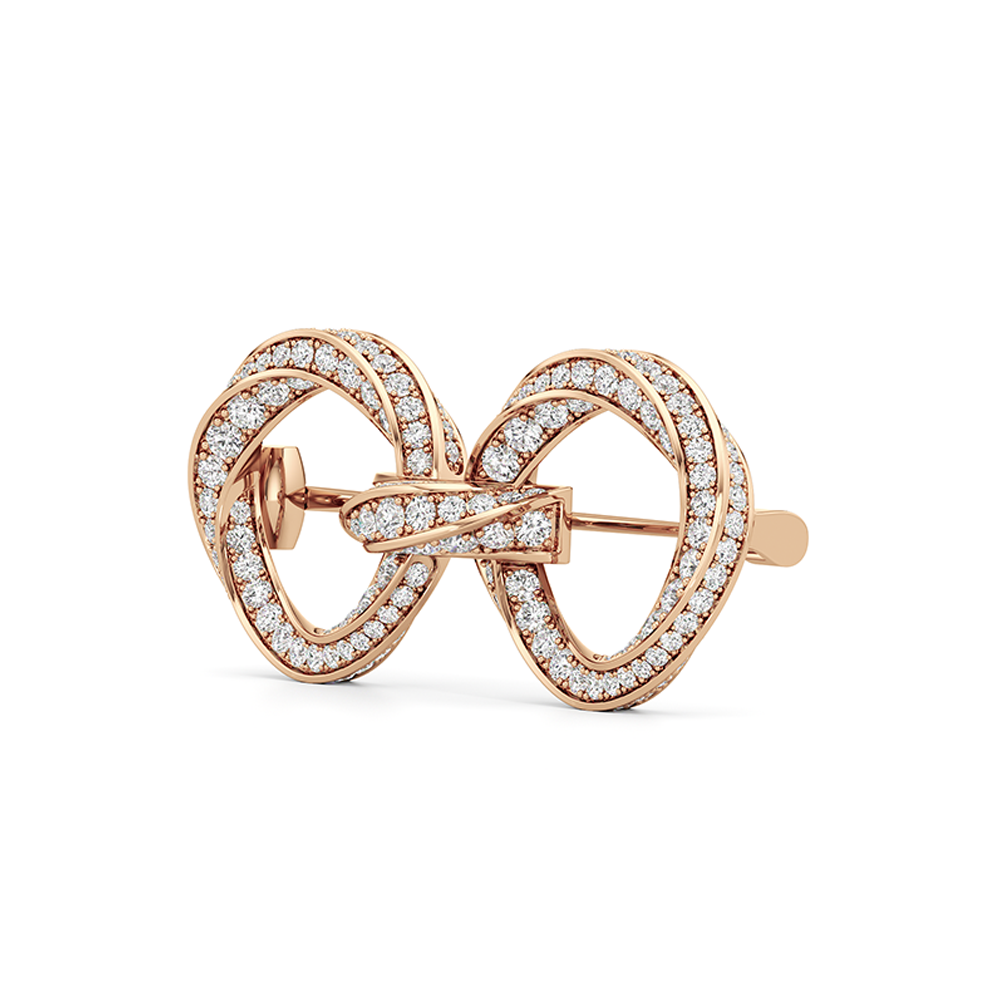 The Bond Link Brooch with 18KT Rose Gold / Lab / 3 Cut Diamond in 14KT Rose Gold / Lab / 3 view 3
