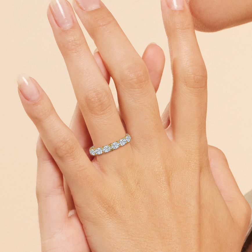 Equinox Half & Half Eternity Band (E+ VS+) with Platinum / Lab / 3 Cut Diamond in 14KT Platinum / Lab / 3 view 3
