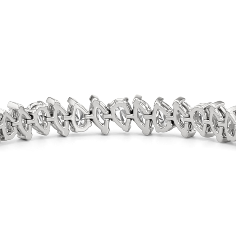 Marquise and Pear Tennis Bracelet with Lab Cut Diamond in 14KT White Gold view 8
