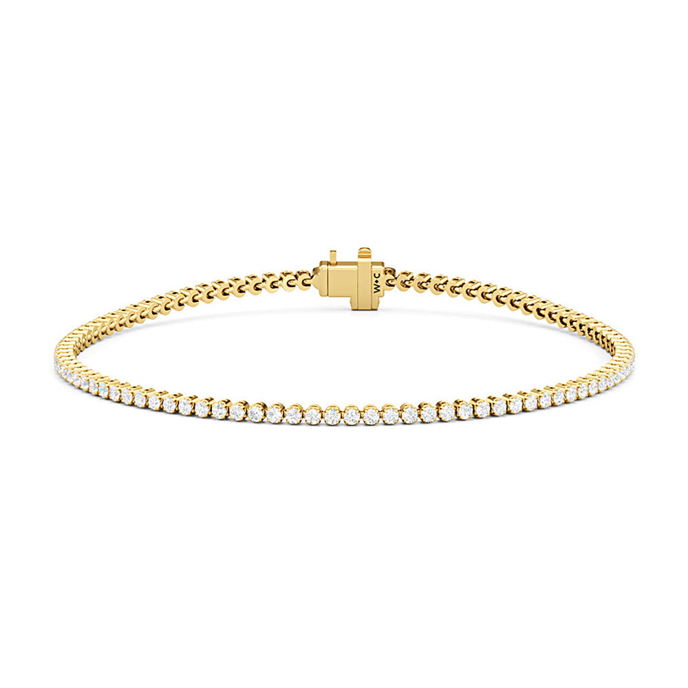 Four Prong Lab Diamond Tennis Bracelet with 10 Cut Diamond in 14KT Rose Gold view 14
