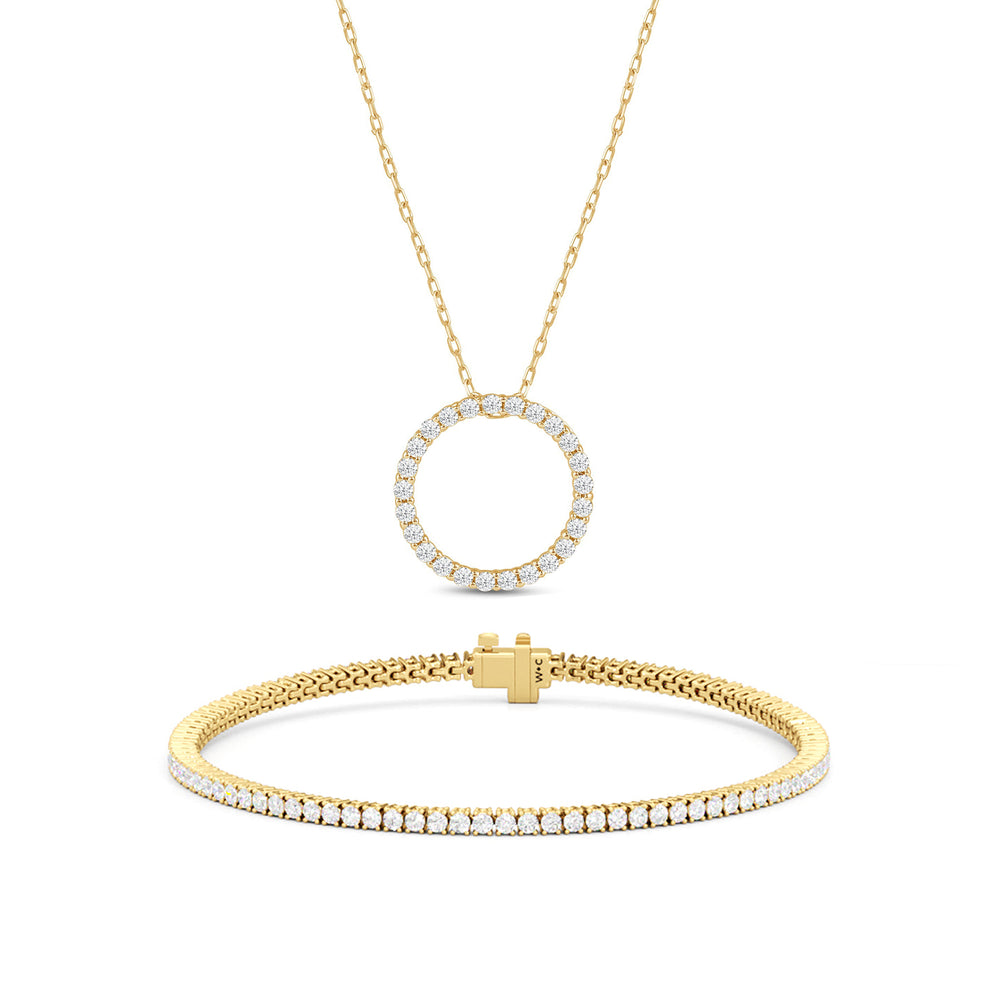 The Forever Set with 14KT Yellow Gold / Lab / 2 1/4 Cut Diamond in 14KT Yellow Gold / Lab / 2 1/4 view 1
