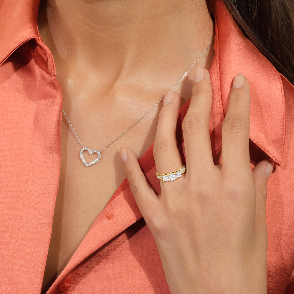 The Mirabel Engagement Ring with Round Cut Diamond in 14KT Yellow Gold view 5
