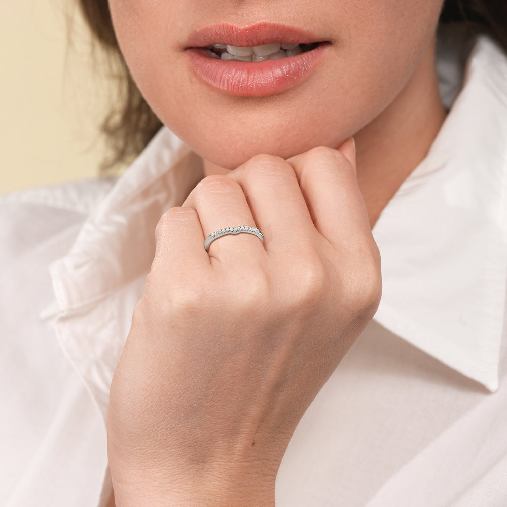 The Scottie Diamond Wedding Band with 18KT Rose Gold Cut Diamond in 14KT Rose Gold view 5
