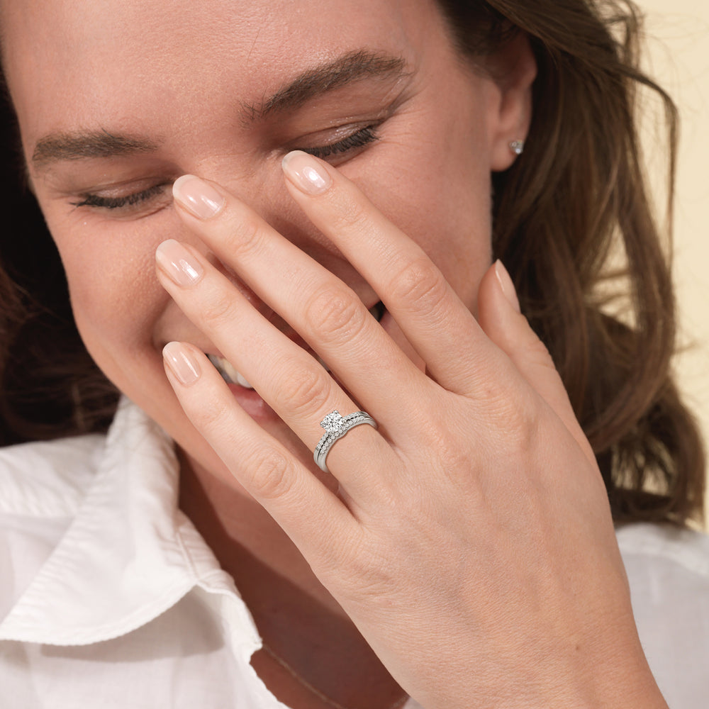The Scottie Diamond Wedding Band with 18KT Rose Gold Cut Diamond in 14KT Rose Gold view 6

