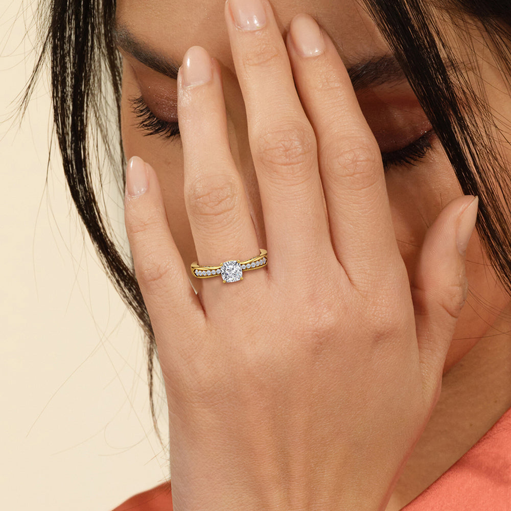 The Brynn Engagement Ring with Oval Cut Diamond in 14KT Rose Gold view 4
