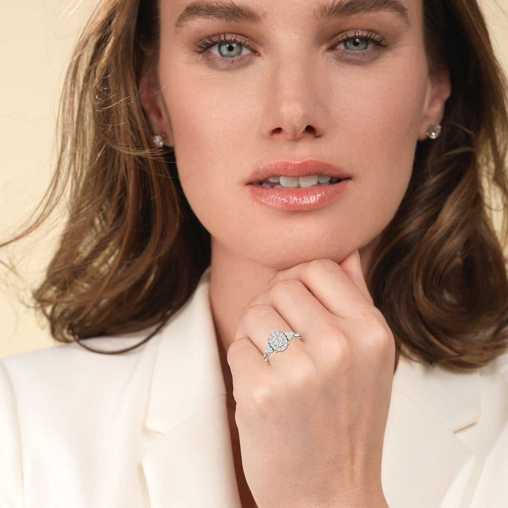 The Estelle Engagement Ring with Oval Cut Diamond in 14KT Rose Gold view 5
