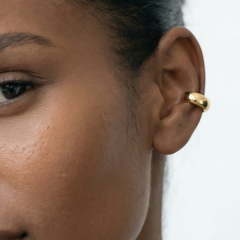 The Lucy Ear Cuff with 18K Yellow Gold Vermeil Cut Diamond in 14KT 18K Yellow Gold Vermeil view 2
