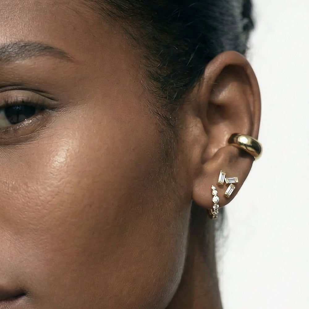 The Lucy Ear Cuff with 18K Yellow Gold Vermeil Cut Diamond in 14KT 18K Yellow Gold Vermeil view 3
