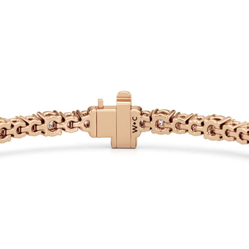 Round Sequenced Tennis Bracelet with 3 5/8 Cut Diamond in 14KT Rose Gold view 7
