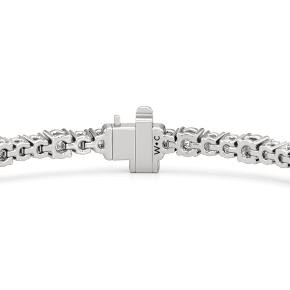 Round Sequenced Tennis Bracelet with 3 5/8 Cut Diamond in 14KT White Gold view 7
