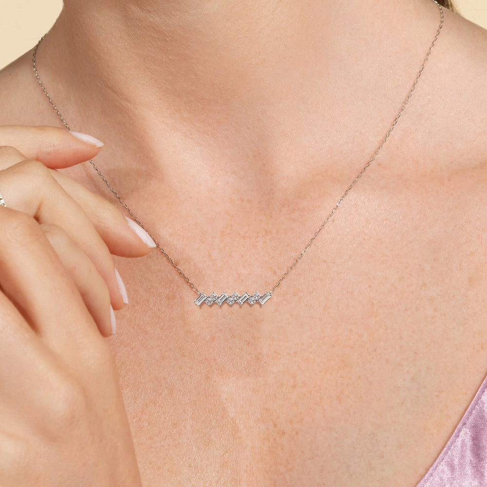 The Demi Necklace with Lab Cut Diamond in 14KT Yellow Gold view 2
