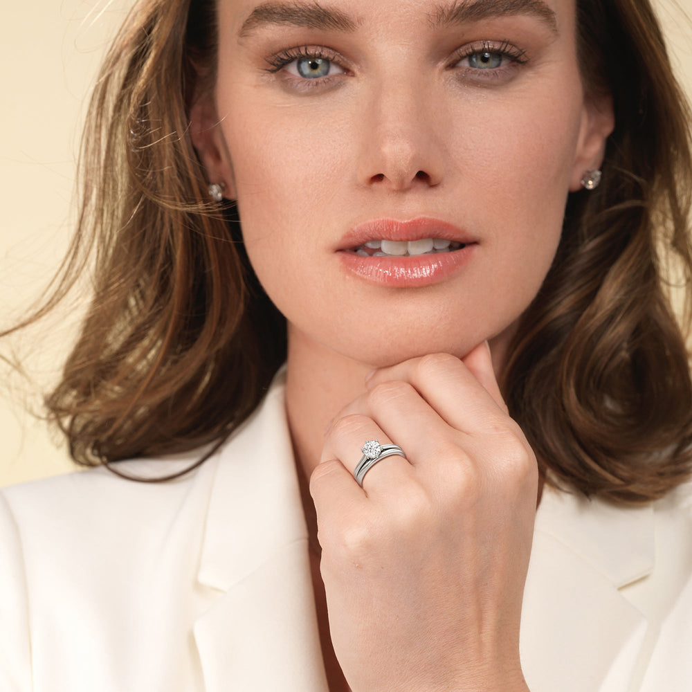 The Abigail Wedding Band with 18KT Rose Gold Cut Diamond in 14KT Rose Gold view 6
