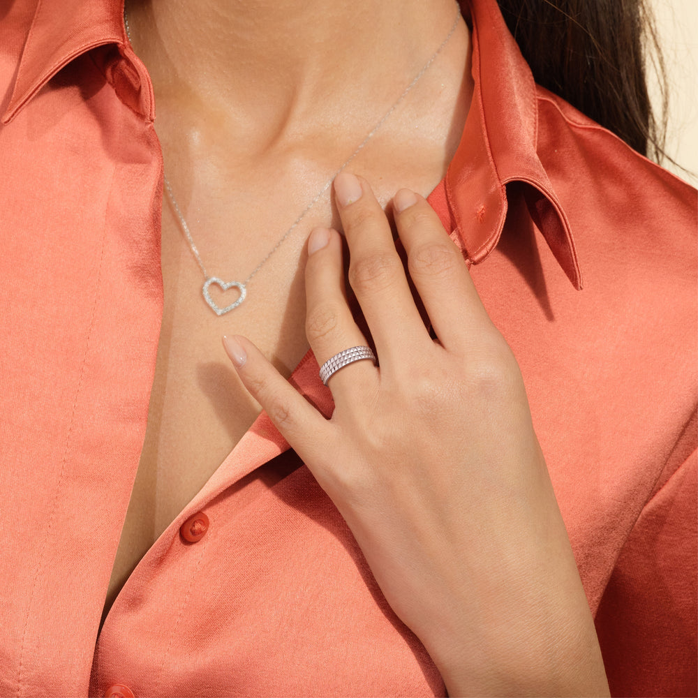 Midi Pyramid Ring with 18KT Rose Gold / 5 Cut Diamond in 14KT Rose Gold / 5 view 2
