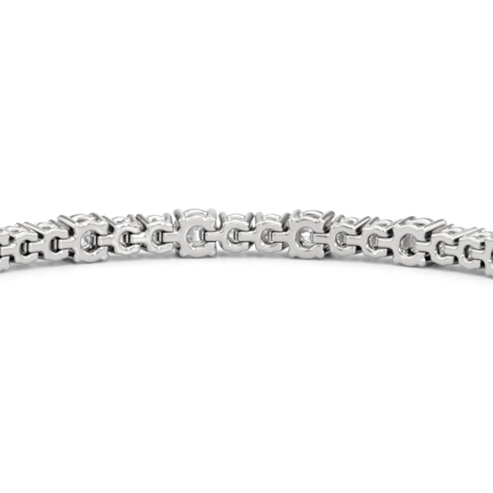 Round Sequenced Tennis Bracelet with 3 5/8 Cut Diamond in 14KT White Gold view 8
