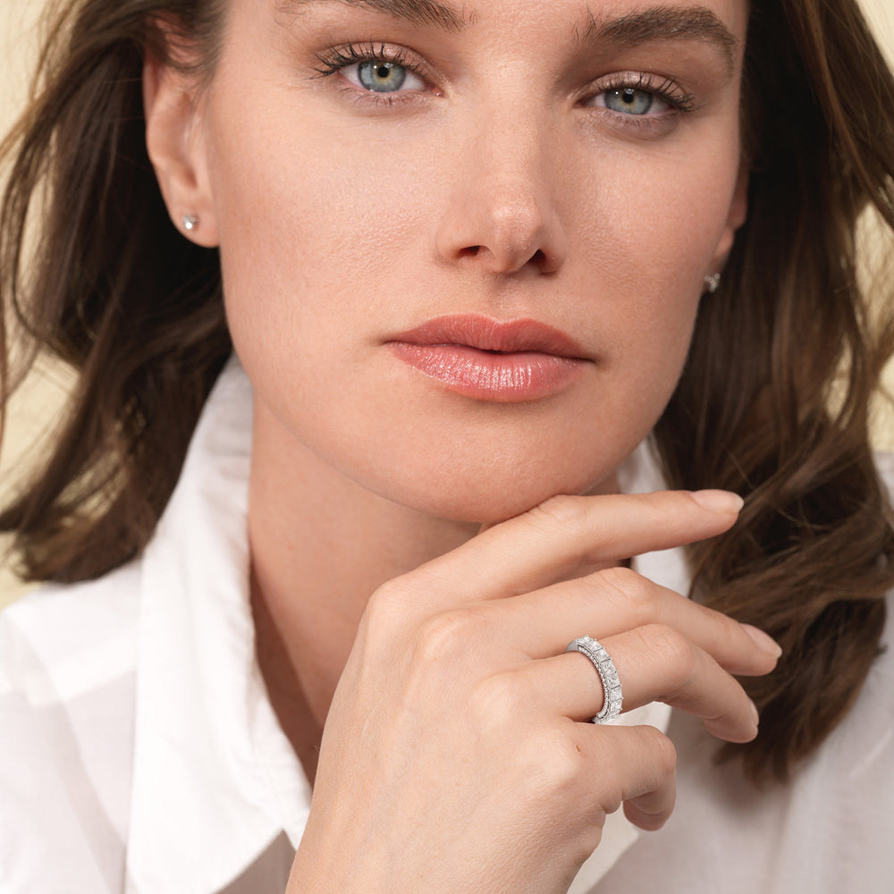 The Palace Anniversary Ring with Platinum / Natural / 3 1/4 Cut Diamond in 14KT Platinum / Natural / 3 1/4 view 2
