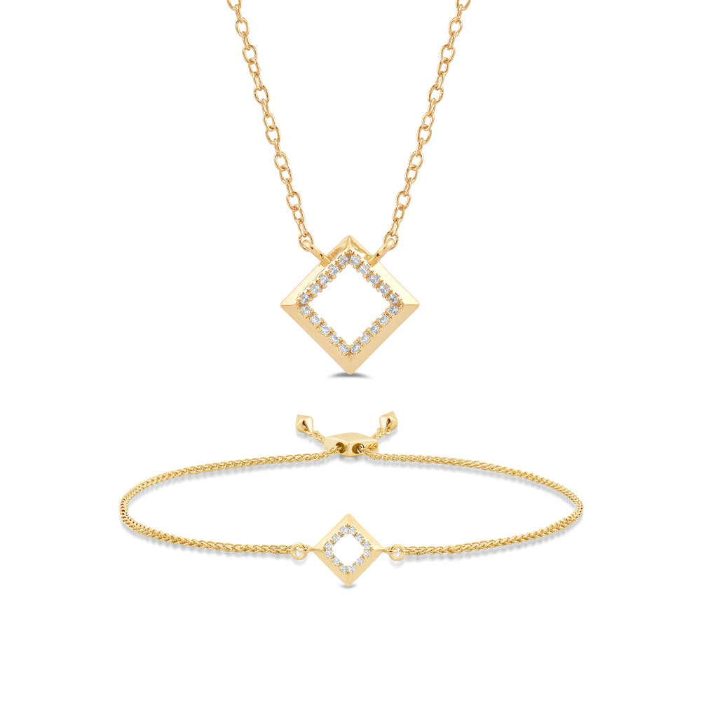 The Princess Set with 14KT Yellow Gold / Lab / 1/6 Cut Diamond in 14KT Yellow Gold / Lab / 1/6 view 1
