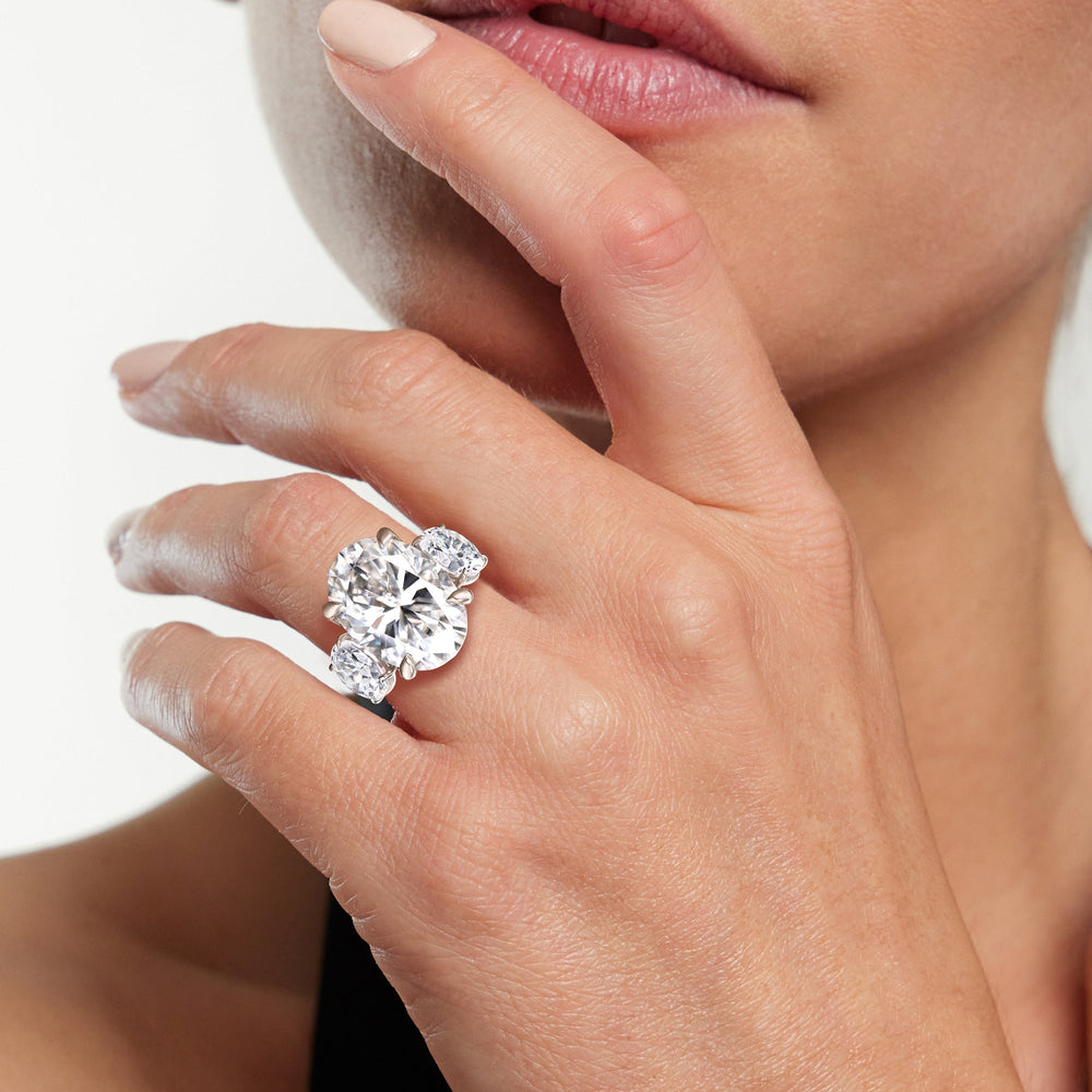 Model Wearing The O'Keefe Ring with Lab Grown Diamond view