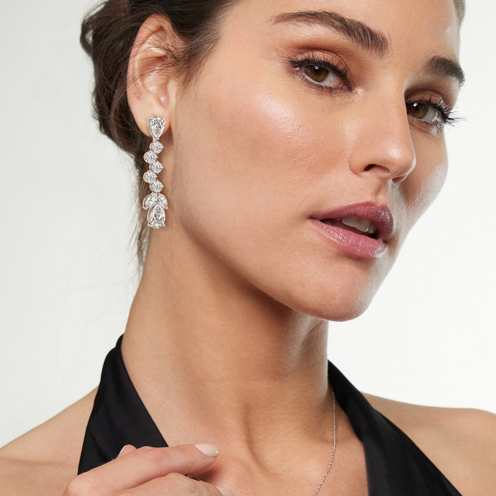 Model Wearing The Bosch Earrings view