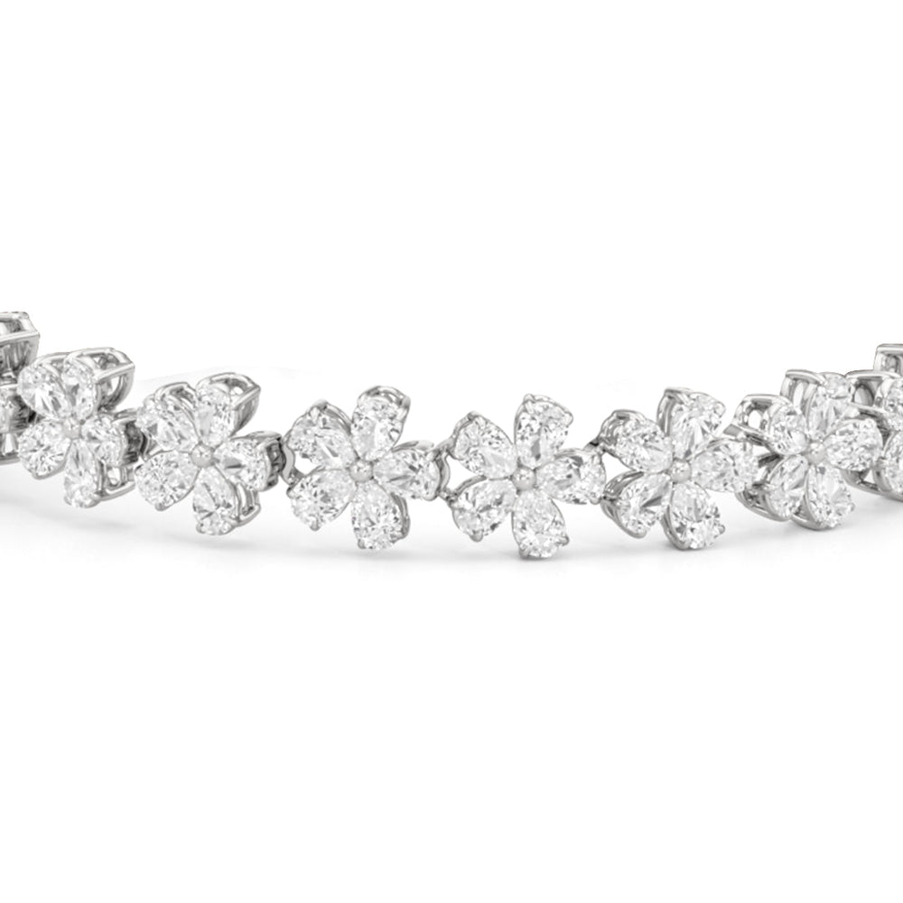 Daisy Bracelet with Lab Cut Diamond in 14KT White Gold view 5
