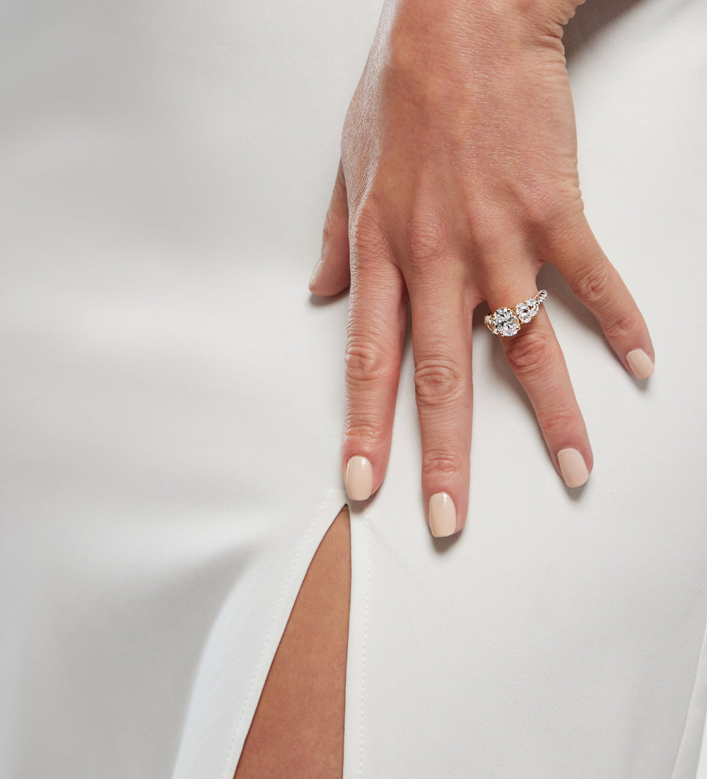 Model Wearing The Eldridge Ring with Lab Grown Diamond view
