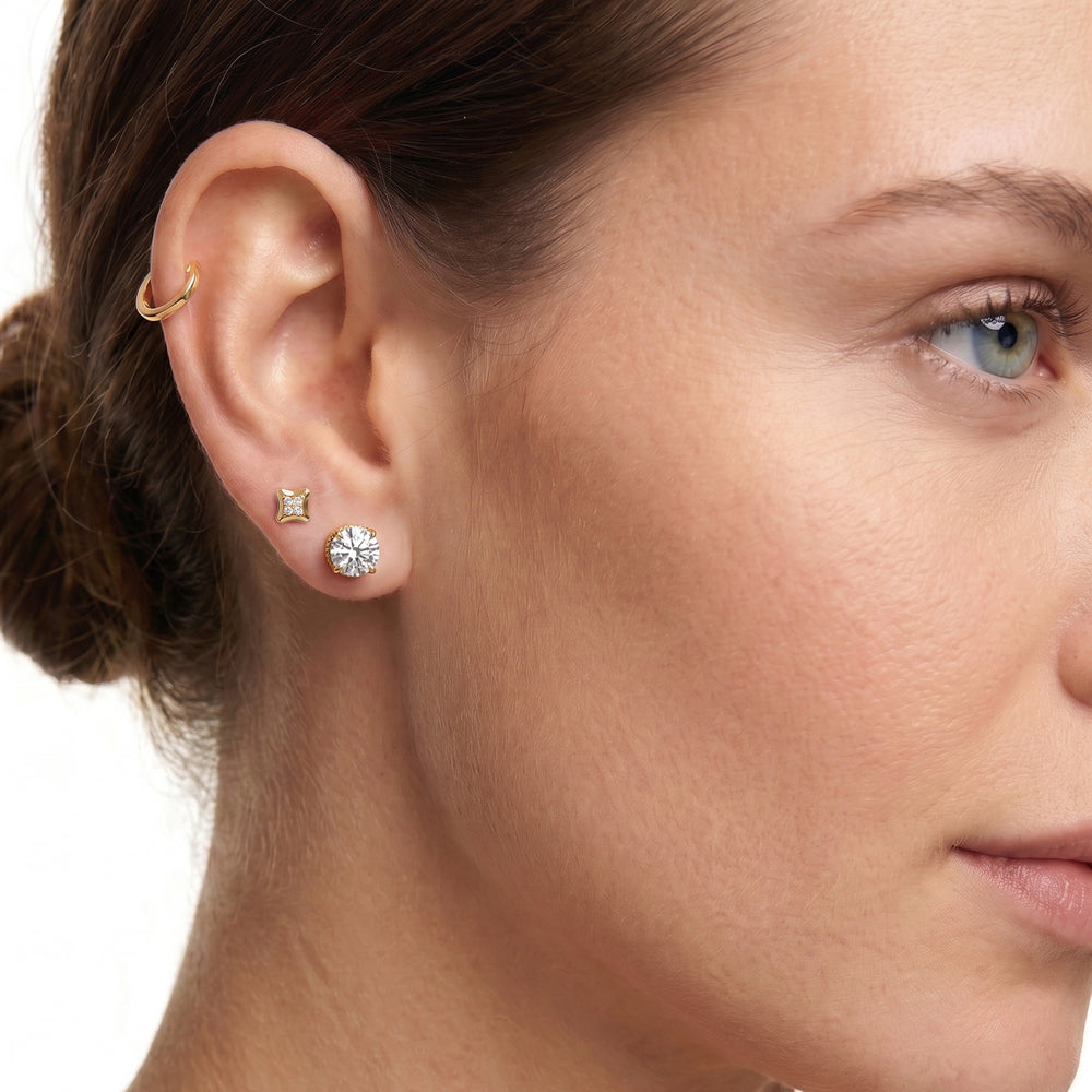 The Seraphine Studs with 14KT White Gold / Lab / 2 1/20 Cut Diamond in 14KT White Gold / Lab / 2 1/20 view 4
