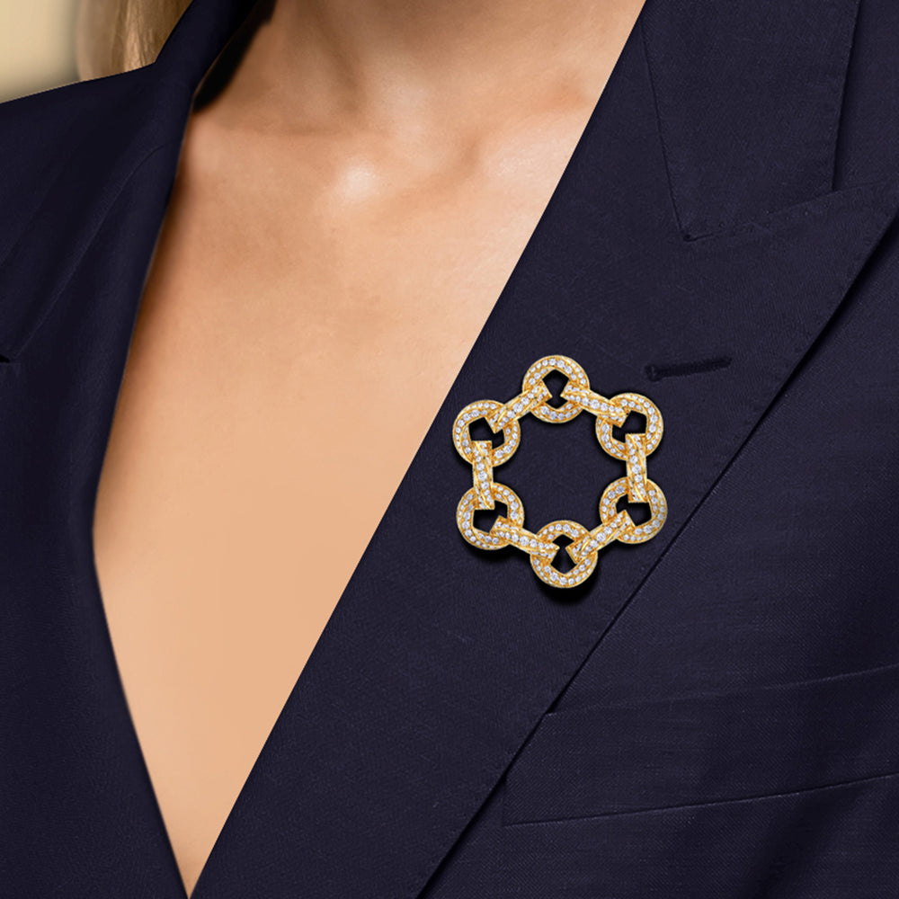 Model Wearing The Bond Brooch view