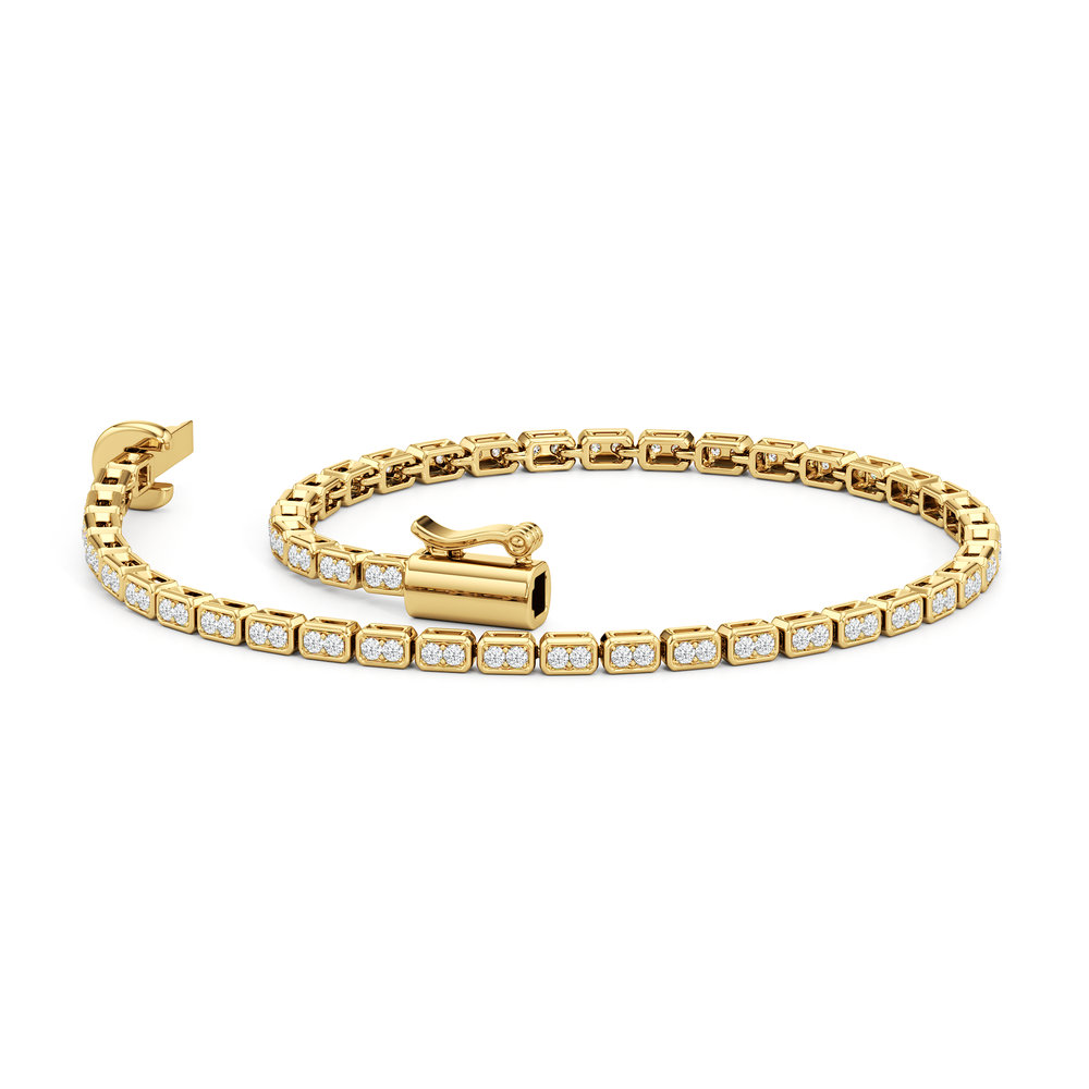 The Elara Bracelet with Lab Cut Diamond in 14KT 18K Yellow Gold Vermeil view 2
