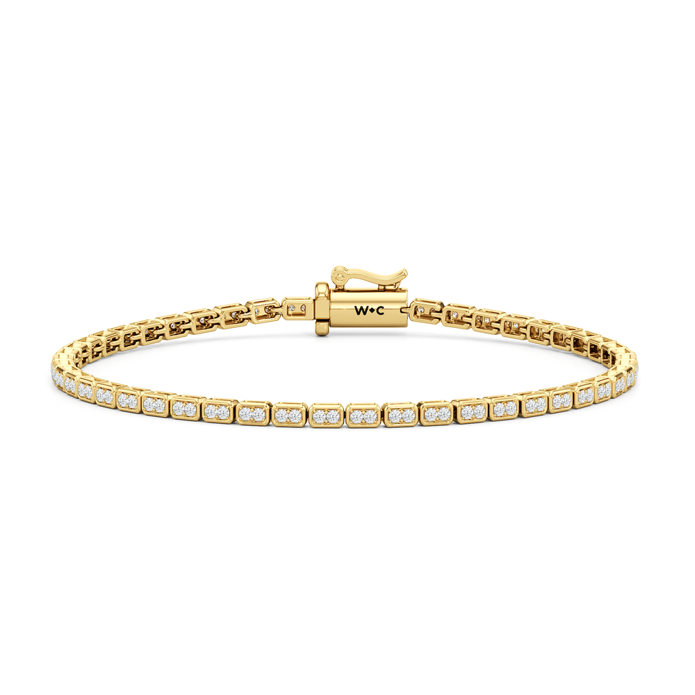 The Elara Bracelet with Lab Cut Diamond in 14KT 18K Yellow Gold Vermeil view 1
