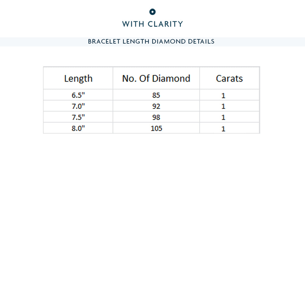 Four Prong Lab Diamond Tennis Bracelet with 1 Cut Diamond in 14KT White Gold view 8
