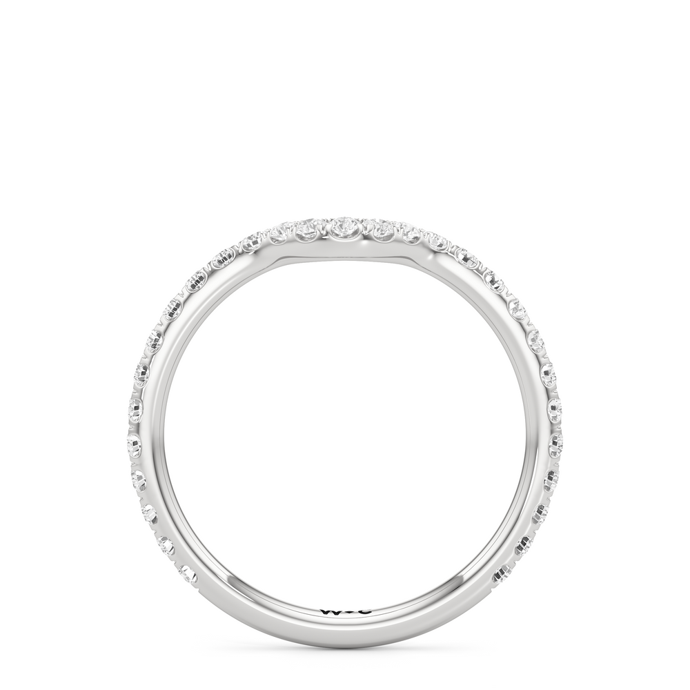 The Olivia Three Stone Diamond Wedding Band with Platinum Cut Diamond in 14KT Platinum view 2
