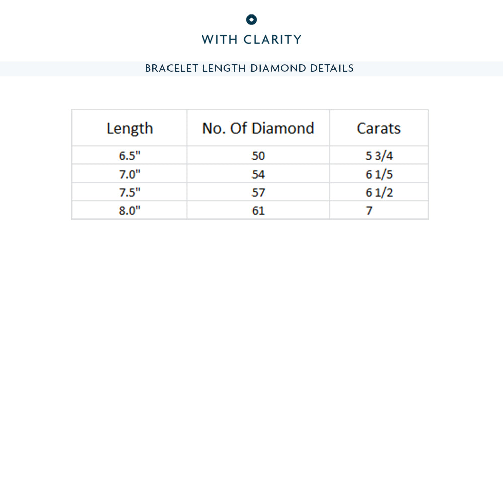 Four Prong Lab Diamond Tennis Bracelet with 6 Cut Diamond in 14KT White Gold view 4
