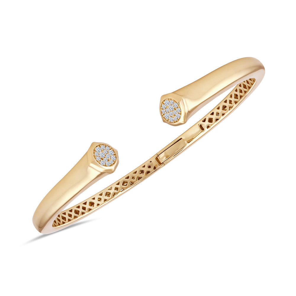 Signature Diamond Pave Cuff with Lab Cut Diamond in 14KT Yellow Gold view 1
