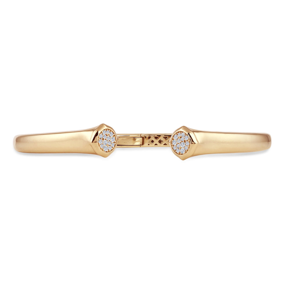 Signature Diamond Pave Cuff with Lab Cut Diamond in 14KT Yellow Gold view 2
