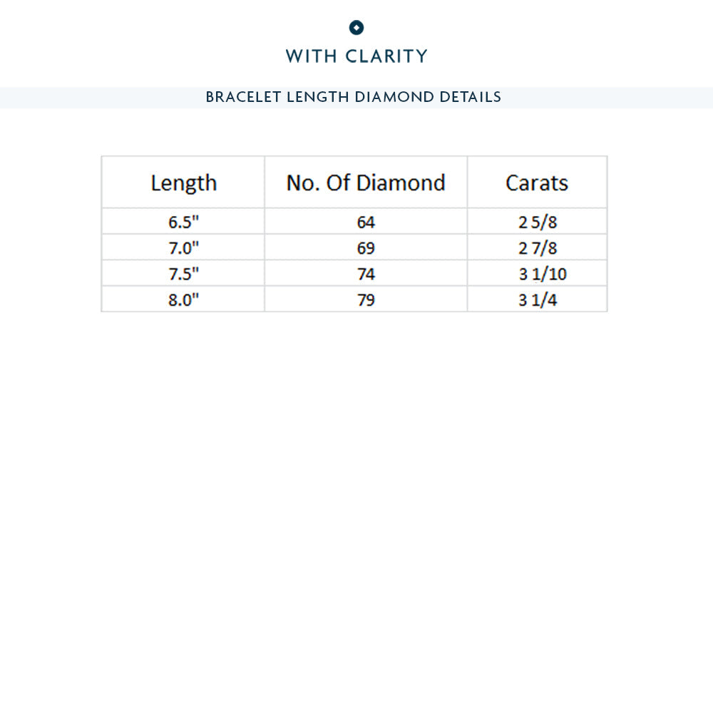 Classic 4-Prong Round Lab Diamond Basket Tennis Bracelet with 2 5/8 Cut Diamond in 14KT White Gold view 3
