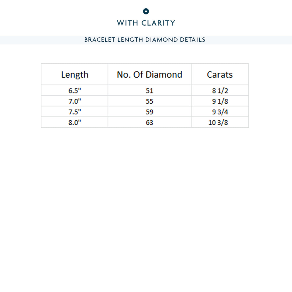 Princess Cut Lab Diamond No-Gap Tennis Bracelet with 8 1/2 Cut Diamond in 14KT White Gold view 3
