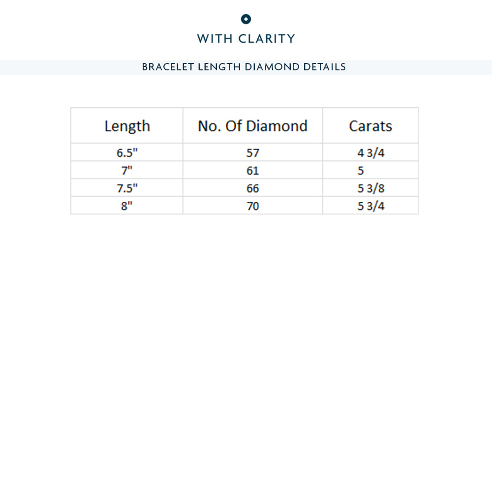 Edgy 2-Prong Lab Diamond Tennis Bracelet with 4 3/4 Cut Diamond in 14KT White Gold view 3
