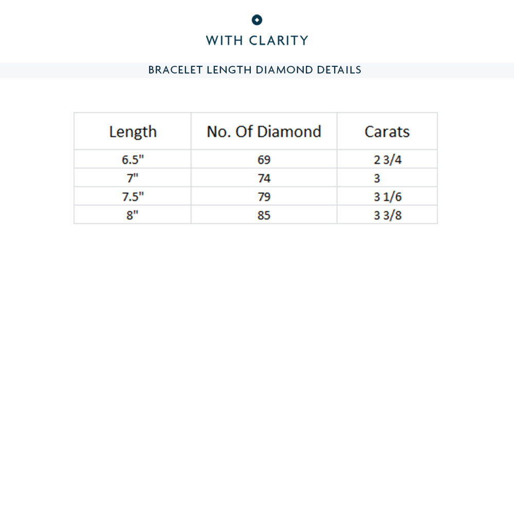 Edgy 2-Prong Lab Diamond Tennis Bracelet with 2 3/4 Cut Diamond in 14KT White Gold view 3
