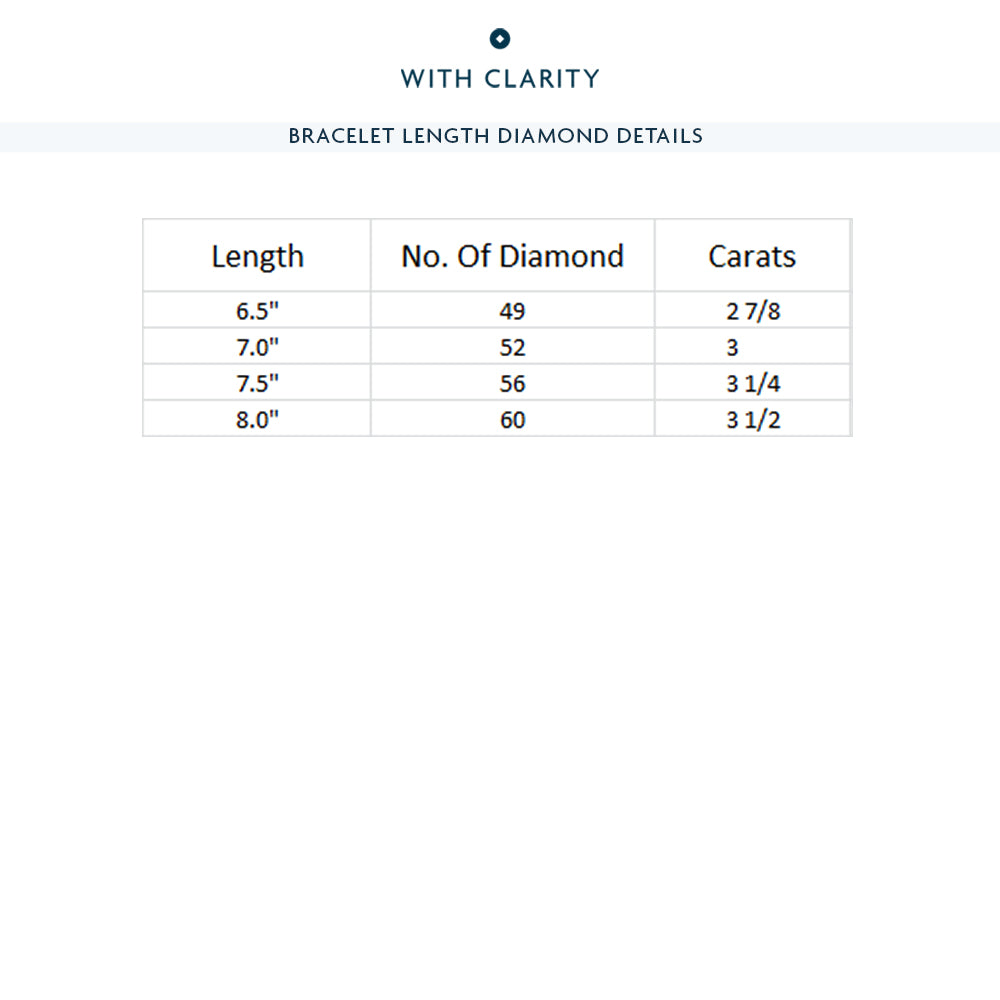 Lotus Prong Round Lab Diamond Tennis Bracelet with 2 7/8 Cut Diamond in 14KT White Gold view 3
