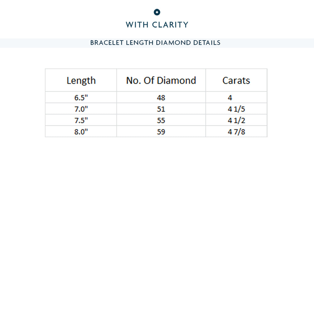 Floating U-Prong Lab Diamond Tennis Bracelet with 4 Cut Diamond in 14KT White Gold view 3
