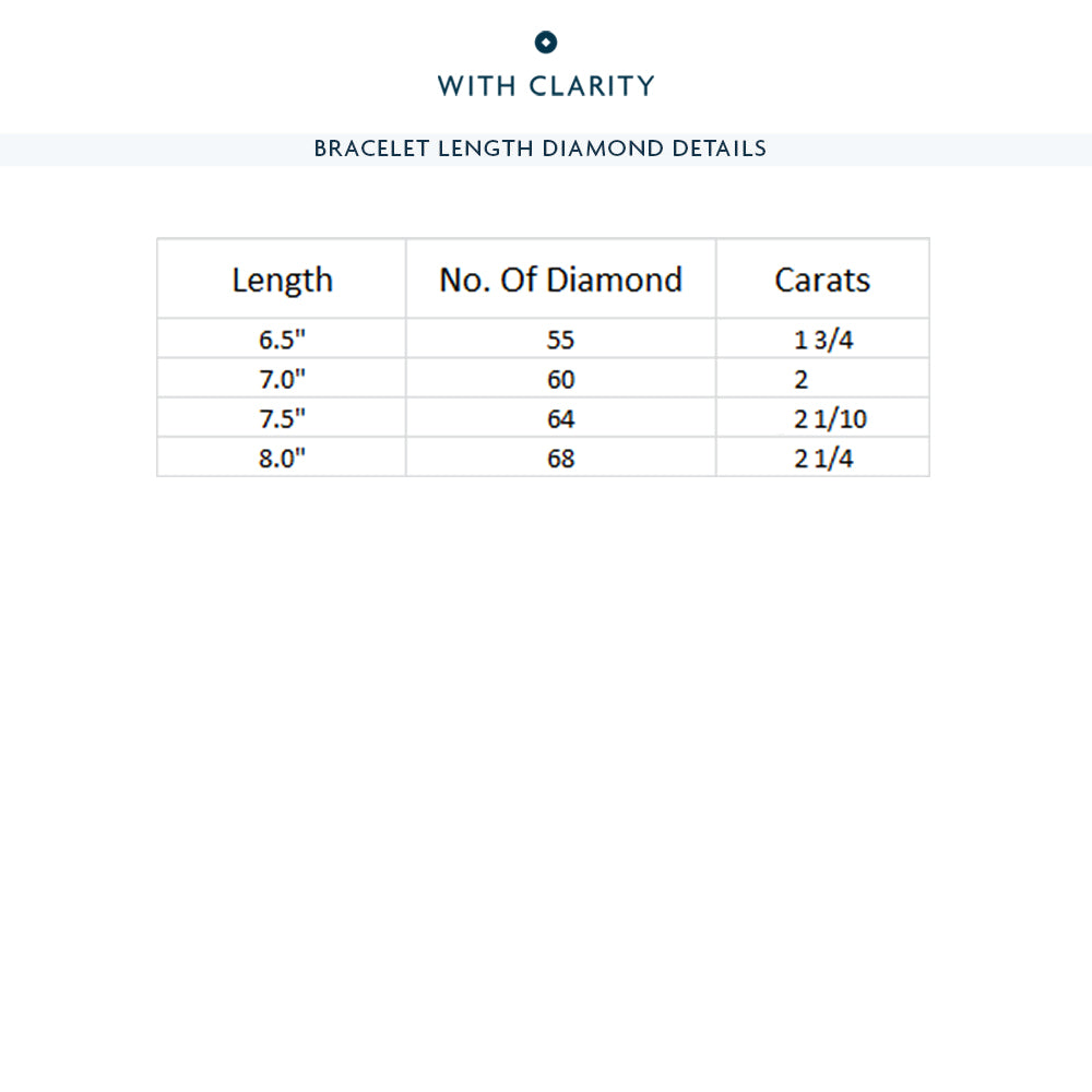 Leaf Basket Lab Diamond Tennis Bracelet with 1 3/4 Cut Diamond in 14KT White Gold view 3
