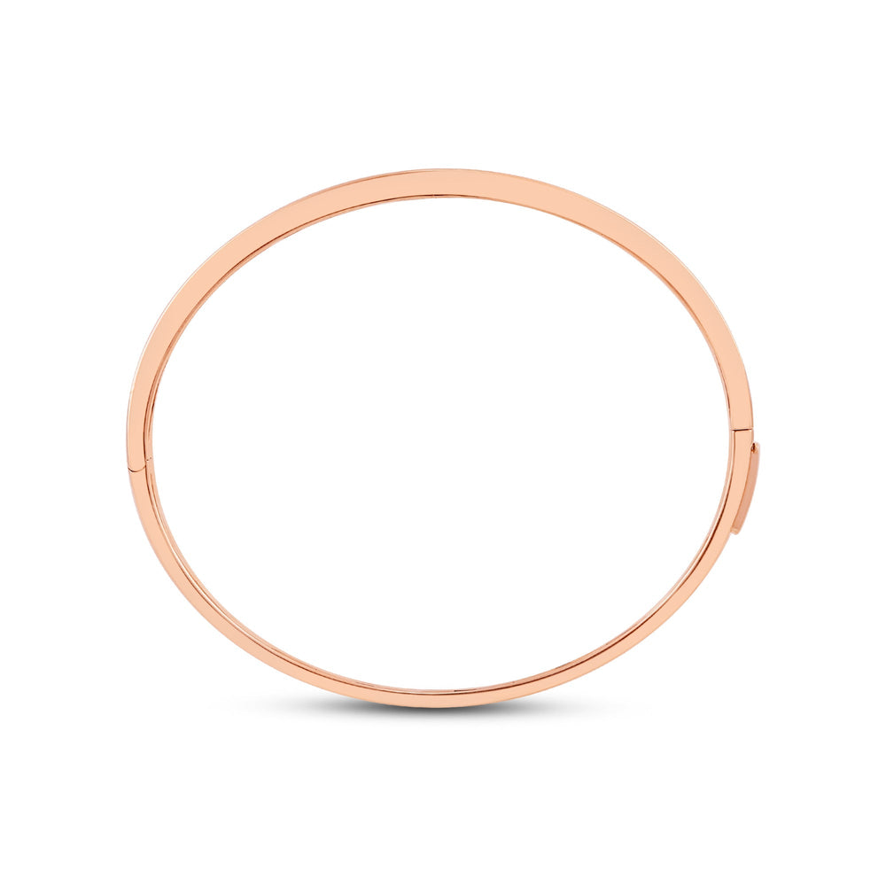 Classic Pave Diamond Bangle with Lab Cut Diamond in 14KT Rose Gold view 4
