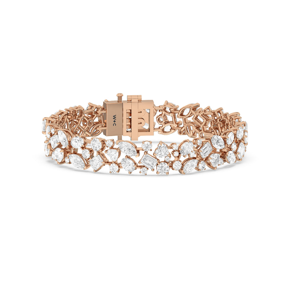 Constellation Bracelet with 18 1/2 Cut Diamond in 14KT Rose Gold view 3
