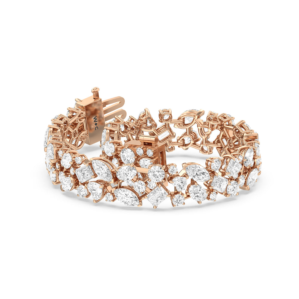 Constellation Bracelet with 18 1/2 Cut Diamond in 14KT Rose Gold view 1
